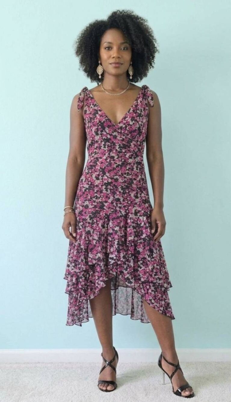 Diane Von Furstenberg "ZOE" Silk Knit Dress, Pink/Grn/Blk Dot, V- Neck, NWT, 10